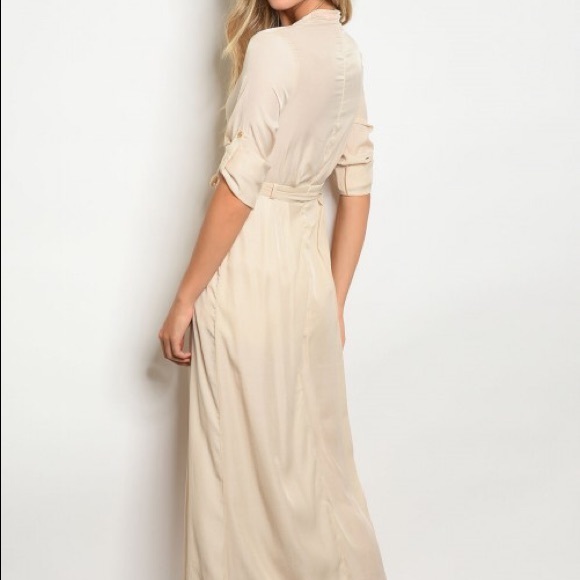 Cream Tie Waist Romper - Picture 3 of 6