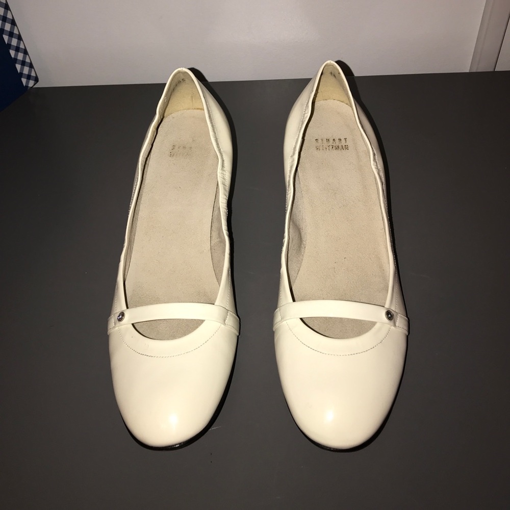 Stuart Weitzman white patent leather heels SZ10NWT