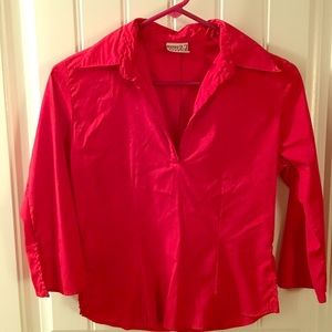 Women’s red stretch linen shirt - S/M