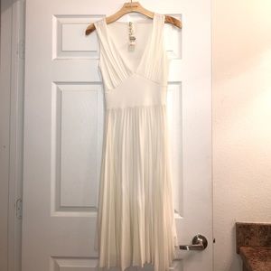 Pleaded off White Dress