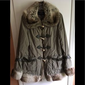 Montanaco parka jacket with faux fur trim Sz M