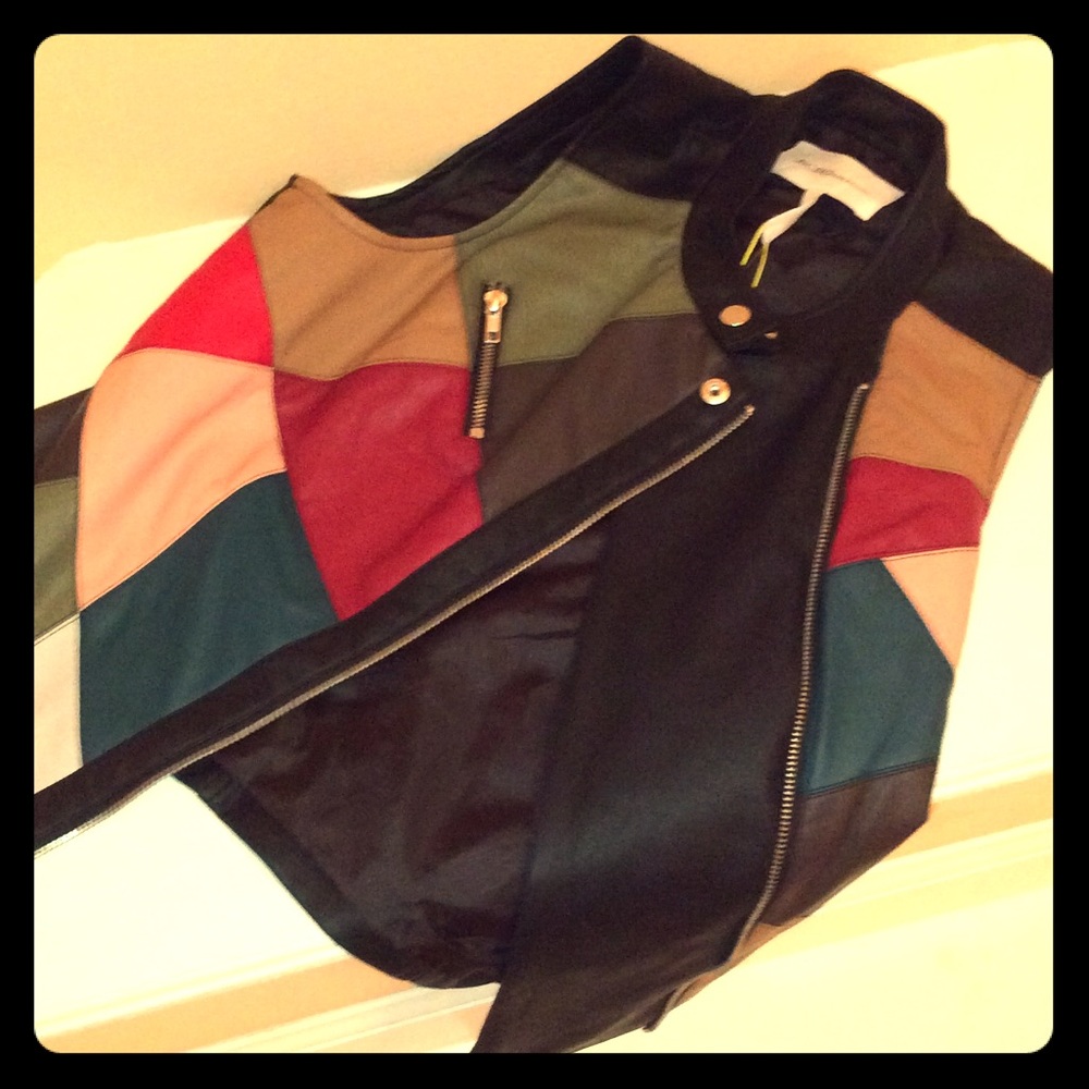 BCBG faux leather vest!