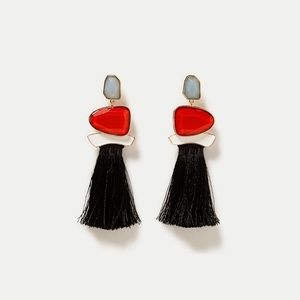 Zara Tasseled Gem Stone Earrings