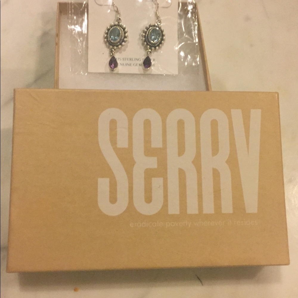 NWT Sterling Topaz & Amethyst Boho Earrings