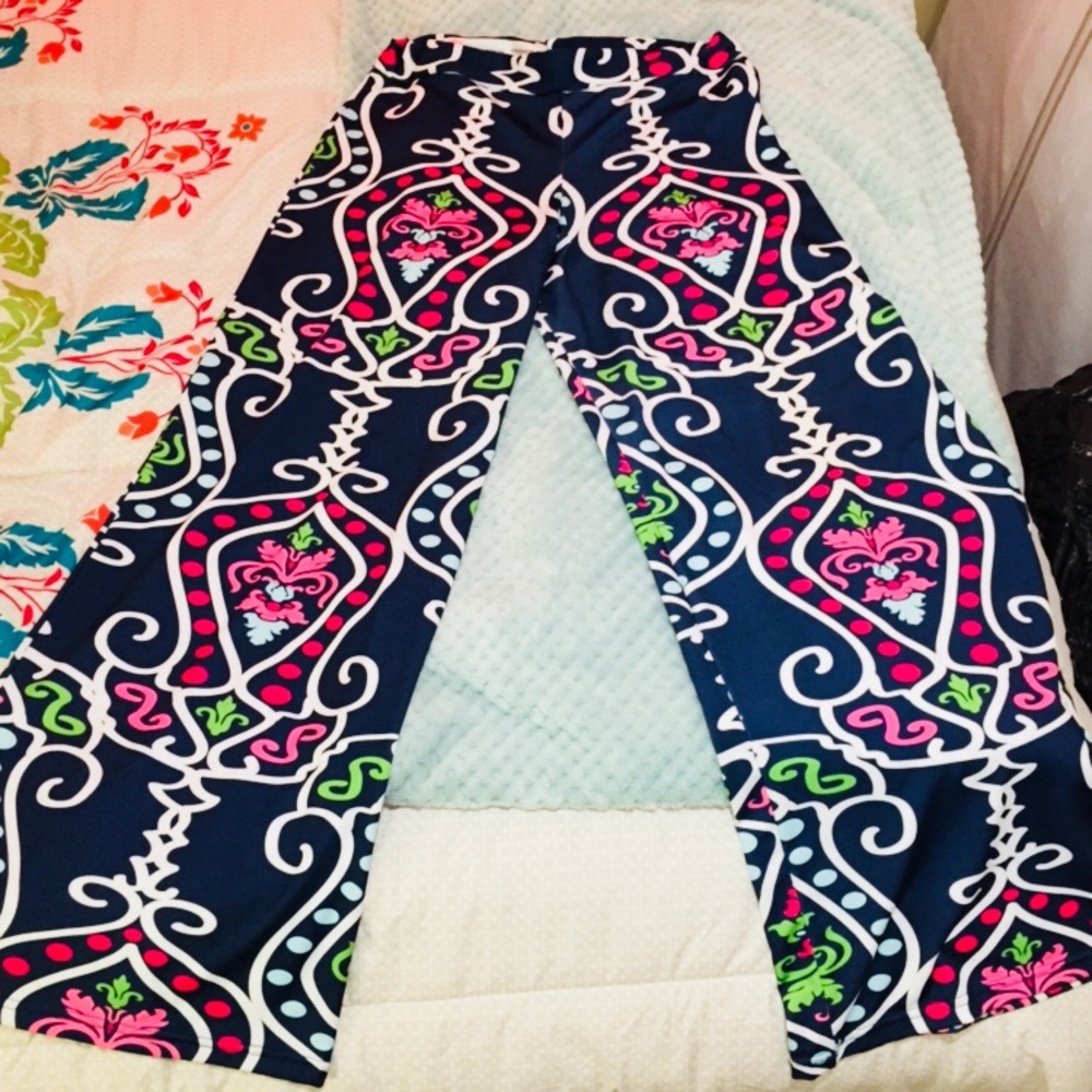Gorgeous LWD multi-print Damask palazzo pants