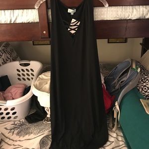 Sexy black slip dress