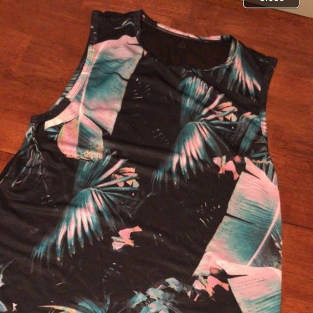 Fabletics Jersey tank with sheer back