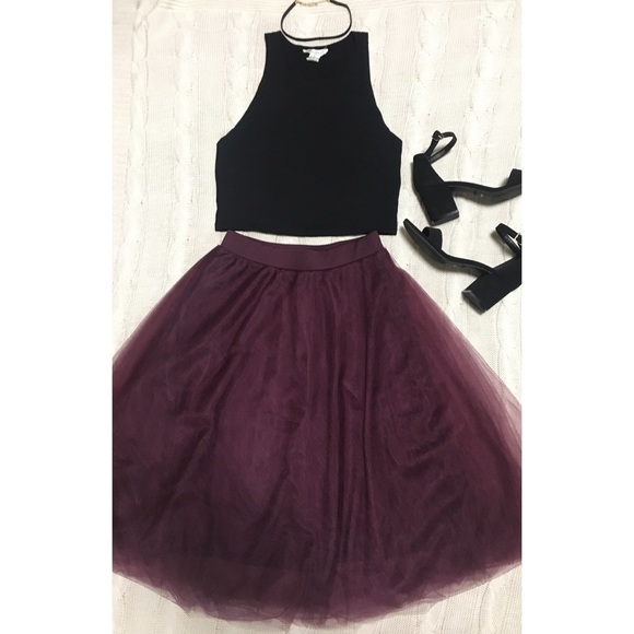 Charlotte Russe Dresses & Skirts - Charlotte Russe Maroon Tulle Skirt *NEW w/ TAGS*