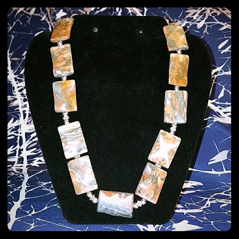 "Sedona" Canyon Marble Statement Necklace 21"
