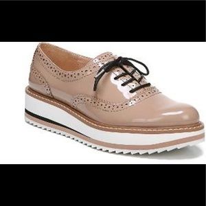 BRAND NEW ZARA BEIGE PLATFORM BLUCHERS