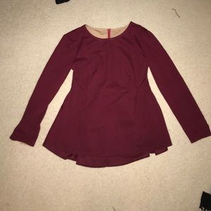 Burgundy Zara Peplum top