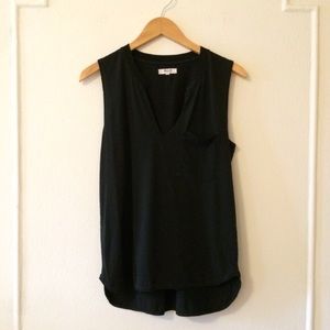 Madewell Black Deep V Tank
