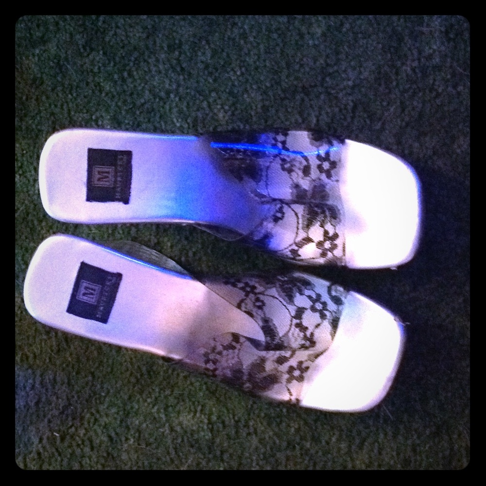 Maurice's clear acrylic wedge slides