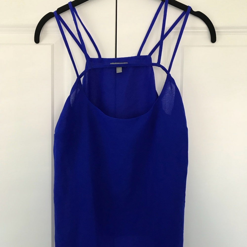 Strappy blue tank