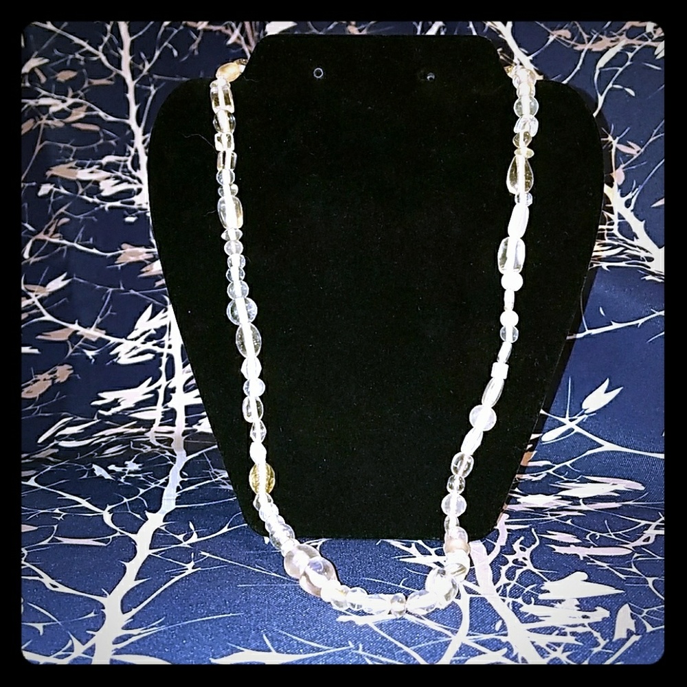 "On A Clear Day" Glass Bead Necklace 25.5"