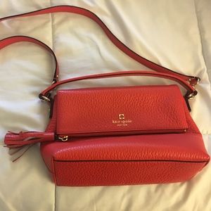 Kate Spade Coral Crossbody Purse with Tassel