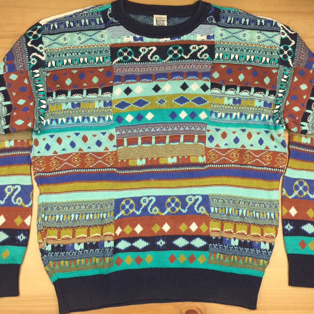 Vintage Modigliani Colorful Uomo Coordwear Sweater
