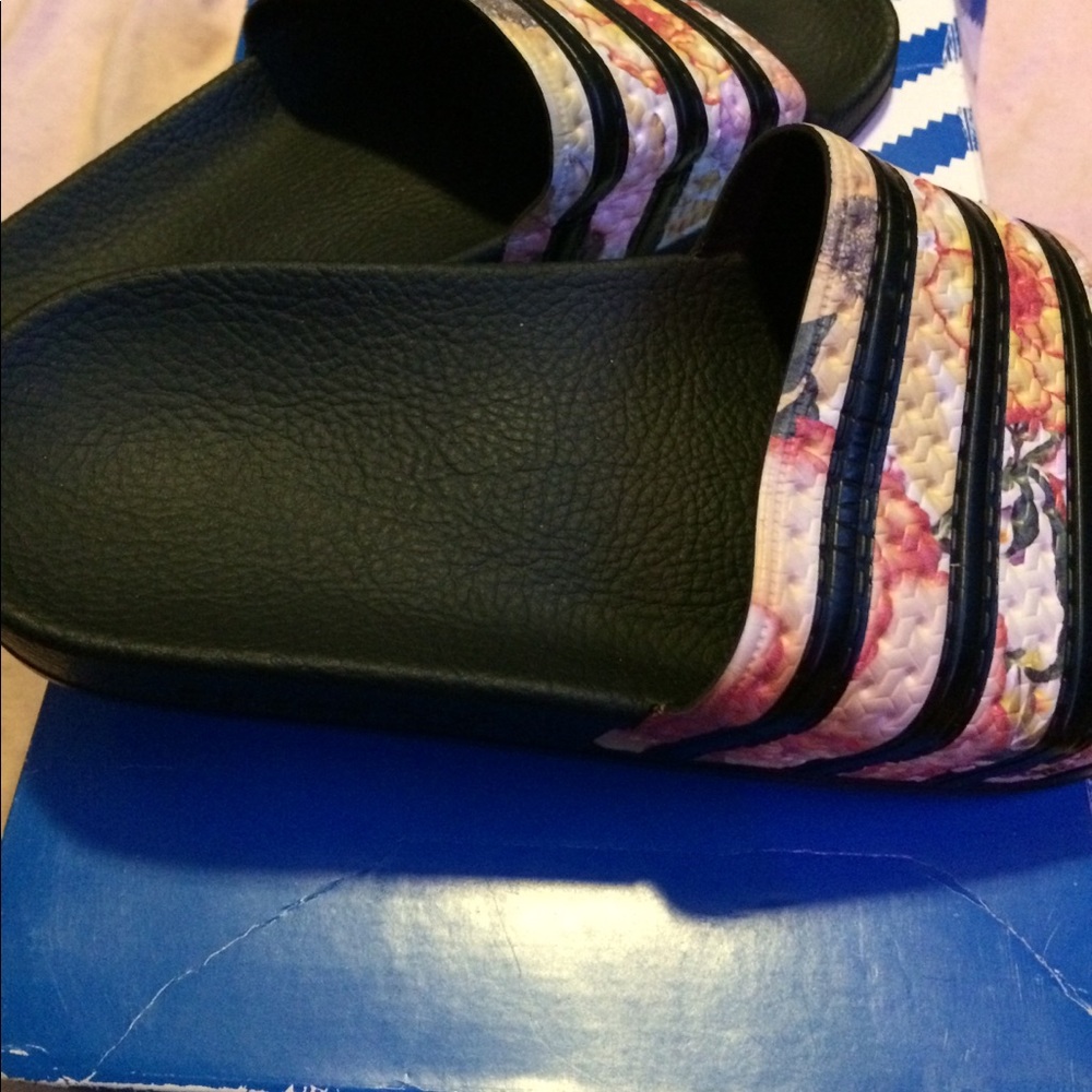 Adidas adilette floral slides