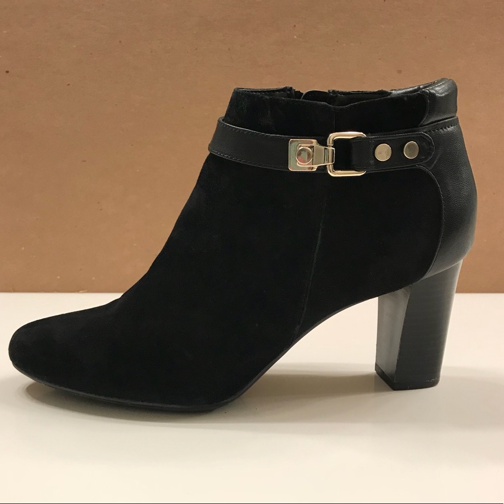 Alfani black suede/leather booties