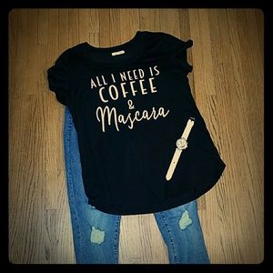 Mascara and Coffee t-shirt