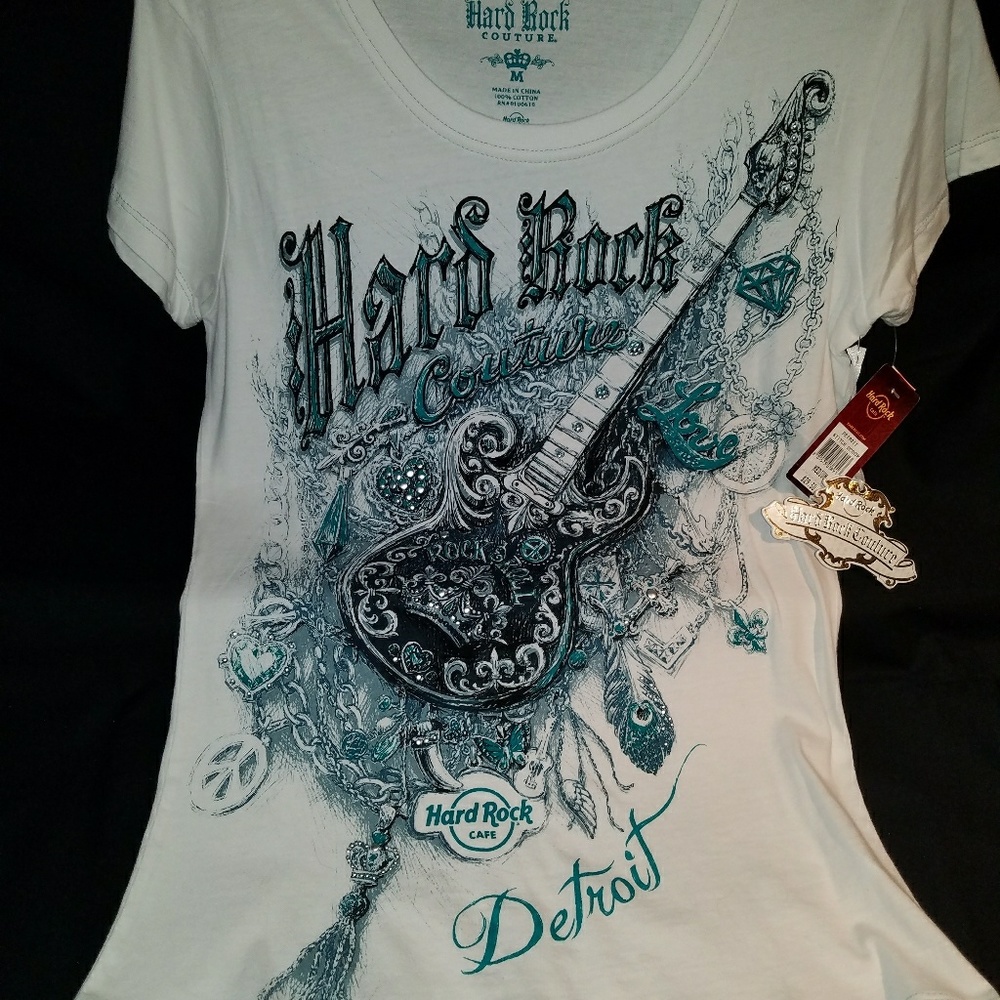 NWT Hard Rock Detroit Vintage Guitar Shirt