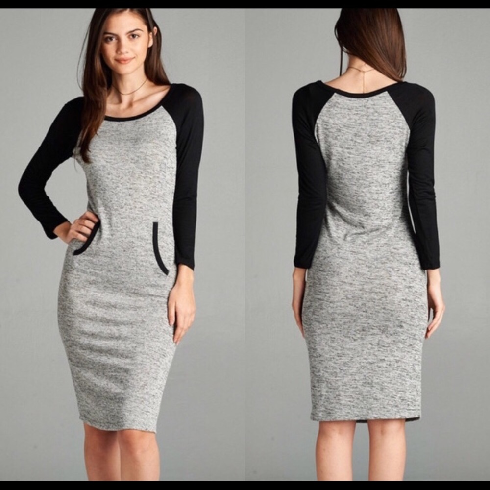 🖤 Black / gray raglan dress 🖤