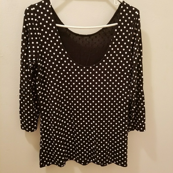 GUESS Polka Dot Top /Size Extra Large/ Scoop Neck - Picture 2 of 2