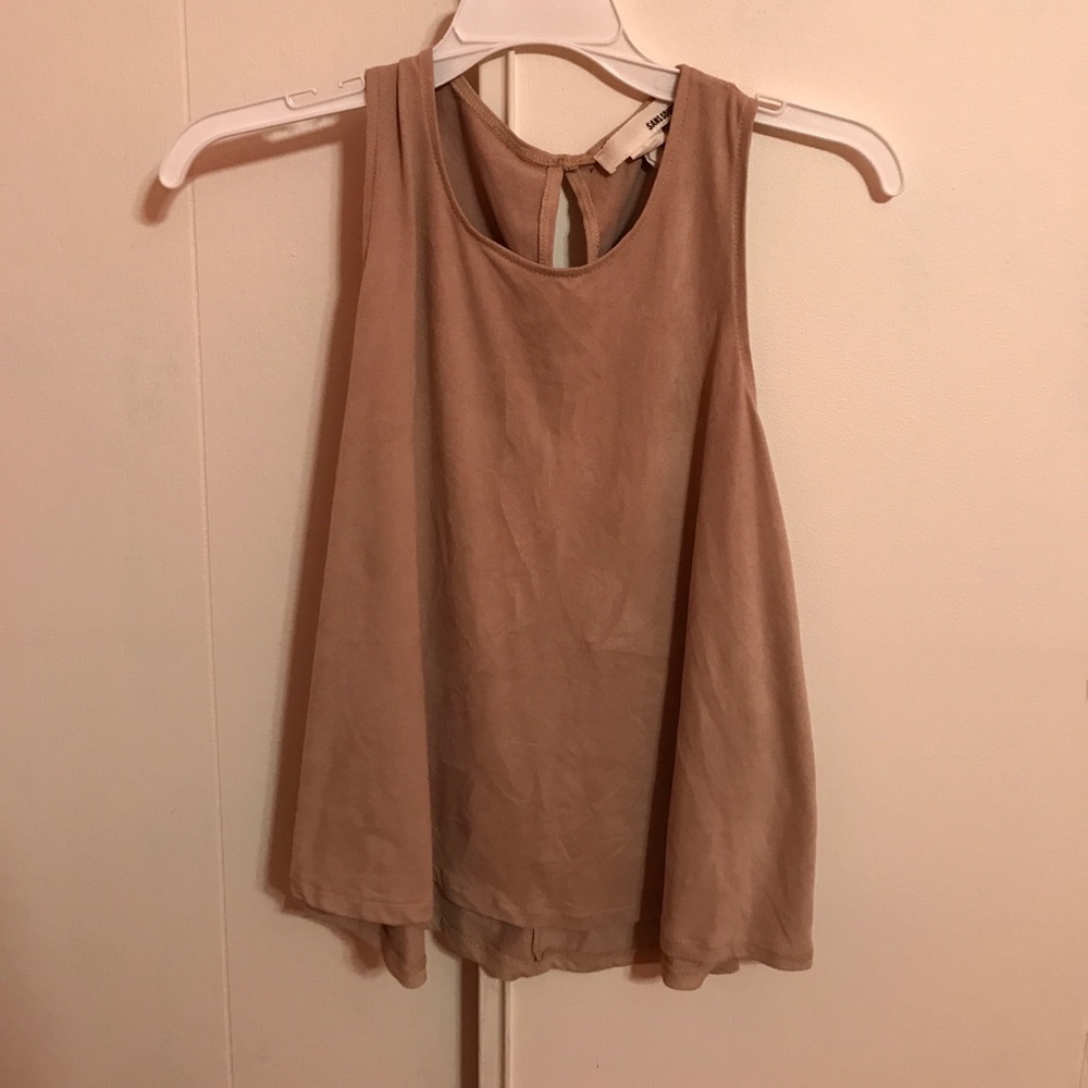 SUEDE TAN TANK/CROP TOP