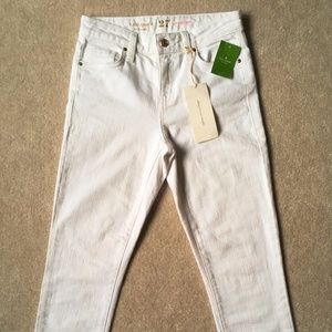 kate spade new york Delancey Cropped White Jeans