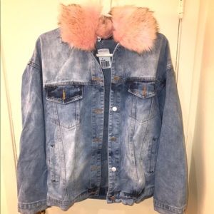 Forever 21 Denim Jacket w/ removable Fur