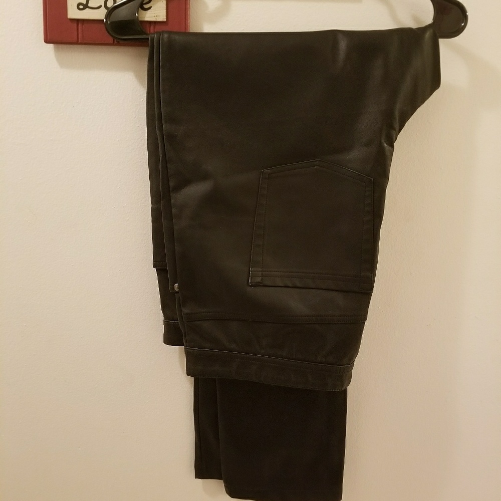 DG2 Faux Leather Pants/ Color Black/ Size 1X Deal!