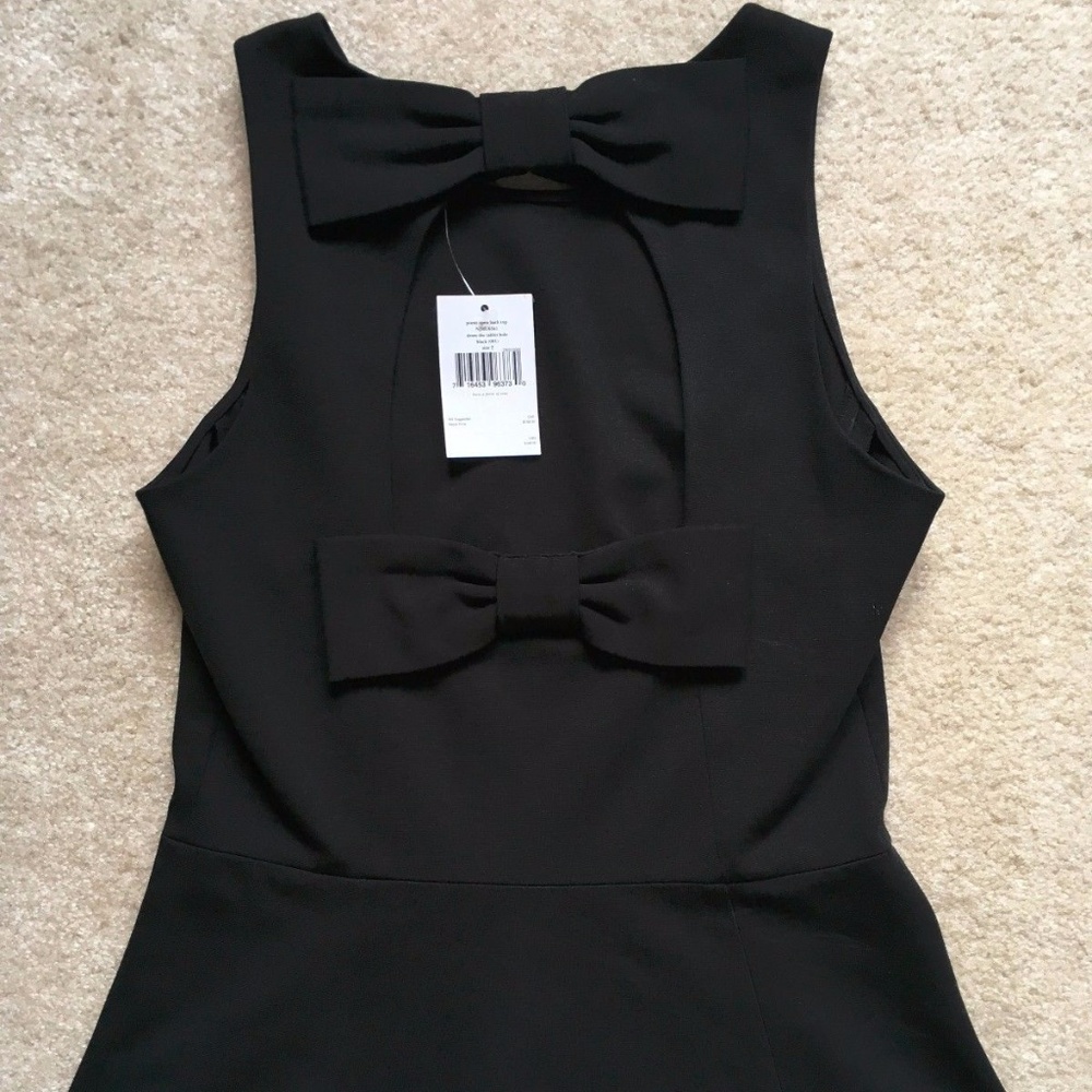 Kate Spade Black Peplum Bow Sleeveless Ponte Top