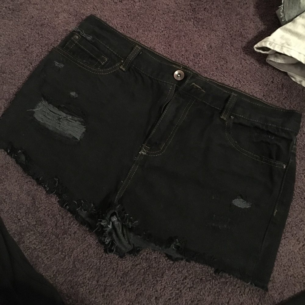High waisted jean shorts