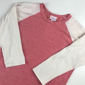 LuLaRoe Randy pink with white sleeves Small