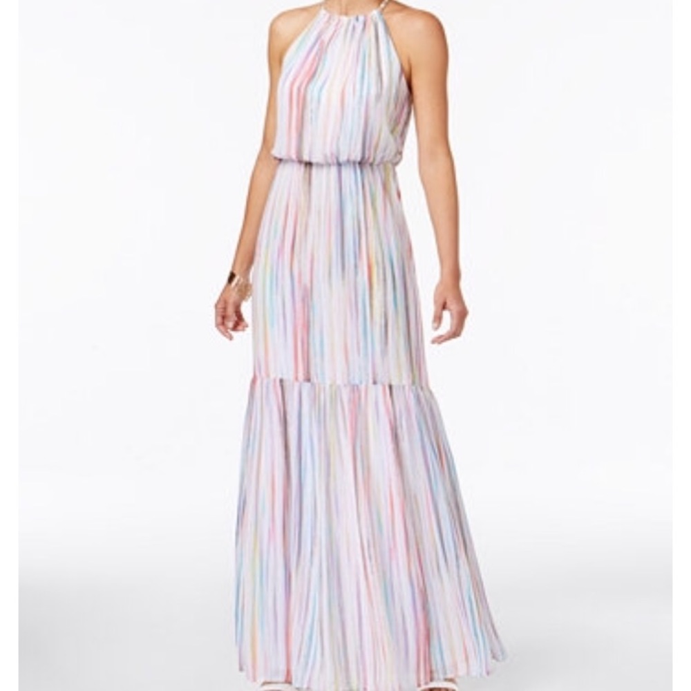 Striped long maxi dress