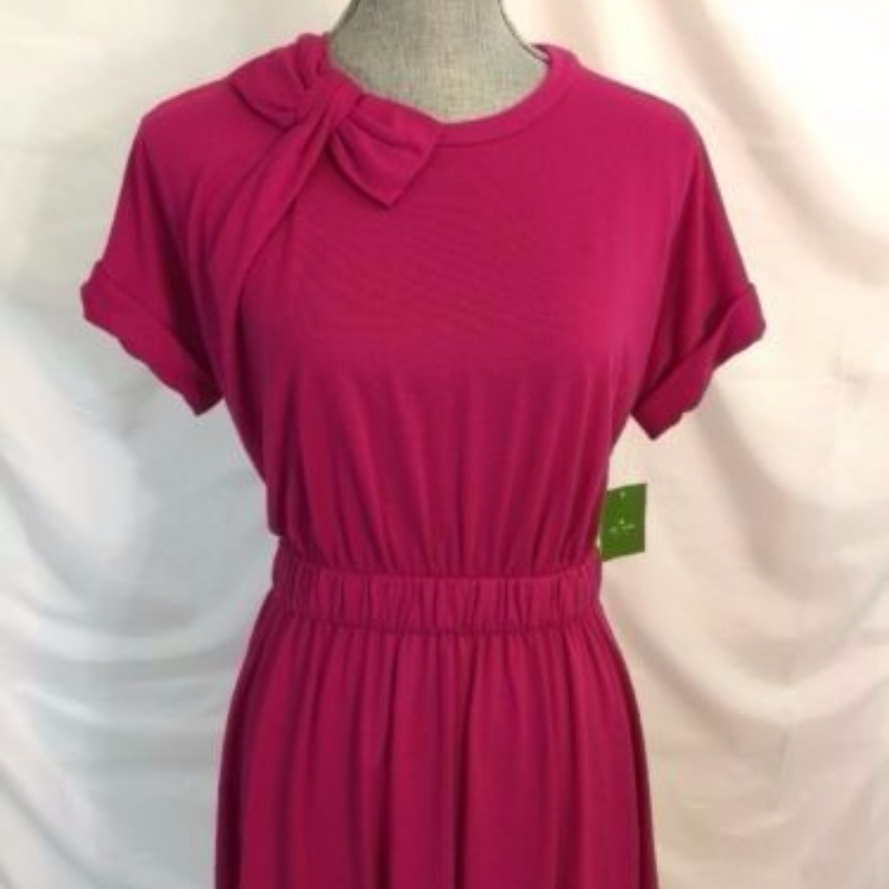 Kate Spade Sweetheart Bow Pink Jersey Dress
