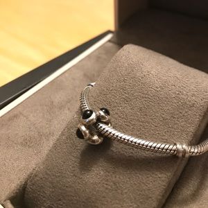Authentic Pandora sterling silver and onyx spacer