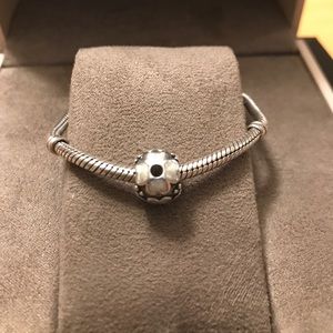Pandora authentic black and white daisy charm