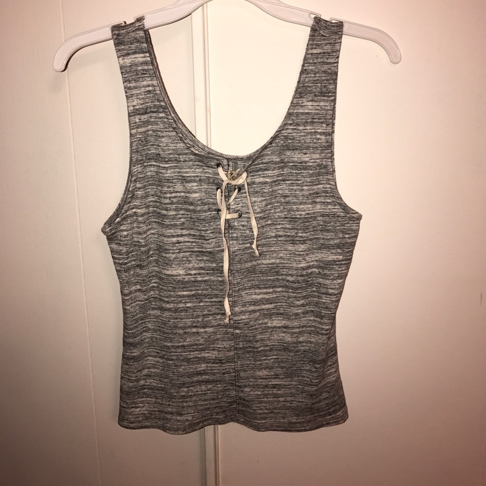 GRAYISH BLACK TANK/CROP TOP