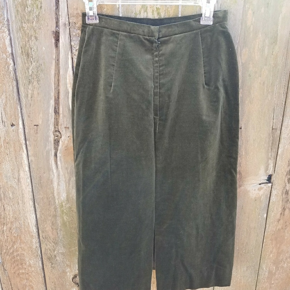 Jones New York i.magnin Green Velvet Skirt EUC - Picture 2 of 4