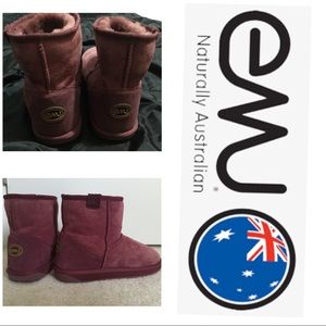 PINK EMU ANKLE BOOTS SIZE 10 PINK EMU ANKLE BOOTS SIZE 10