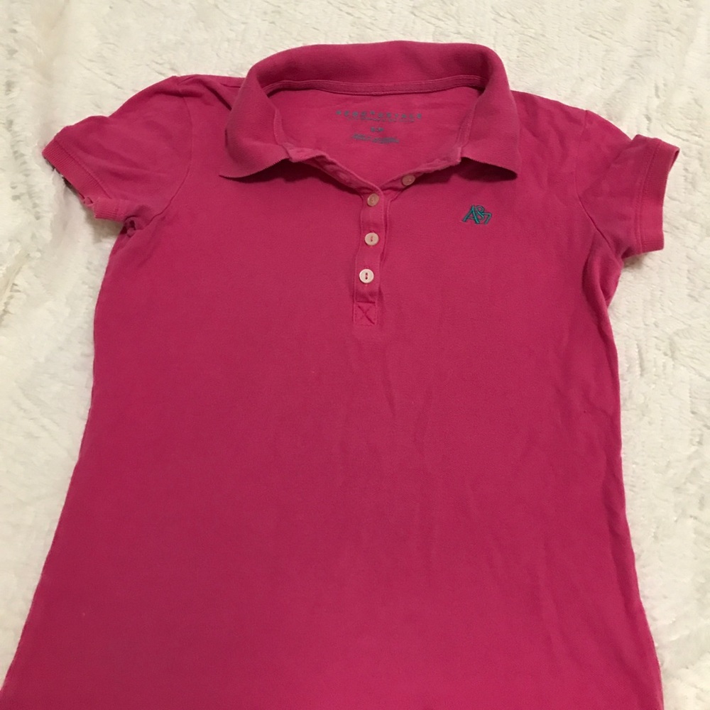 Hot pink Aeropostale collared tee