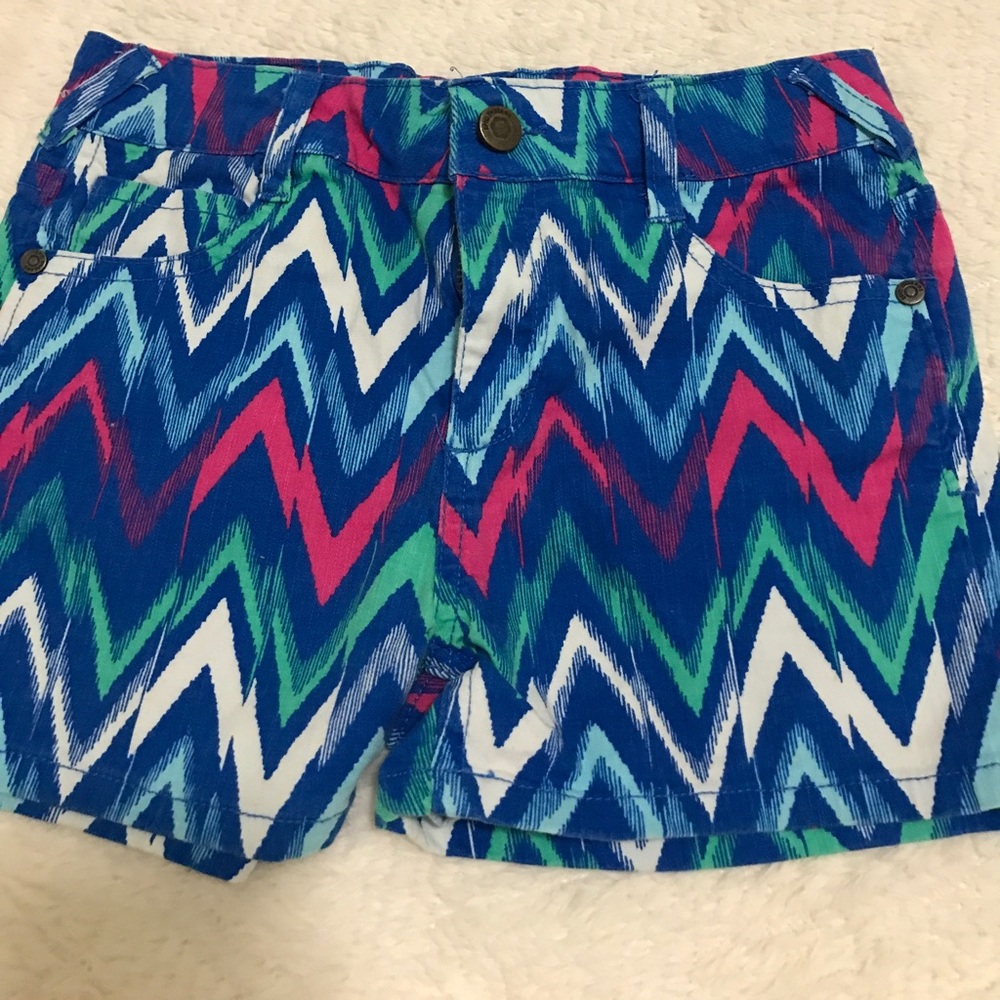 Colorful denim shorts