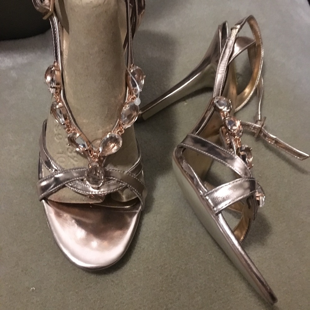 Mirror pink / rose gold dressy heels-9