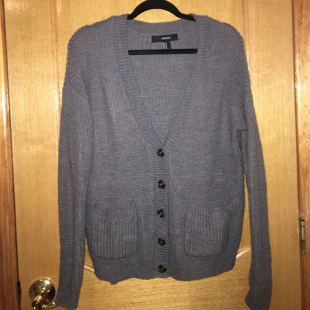 Gray button up cardigan Forever 21