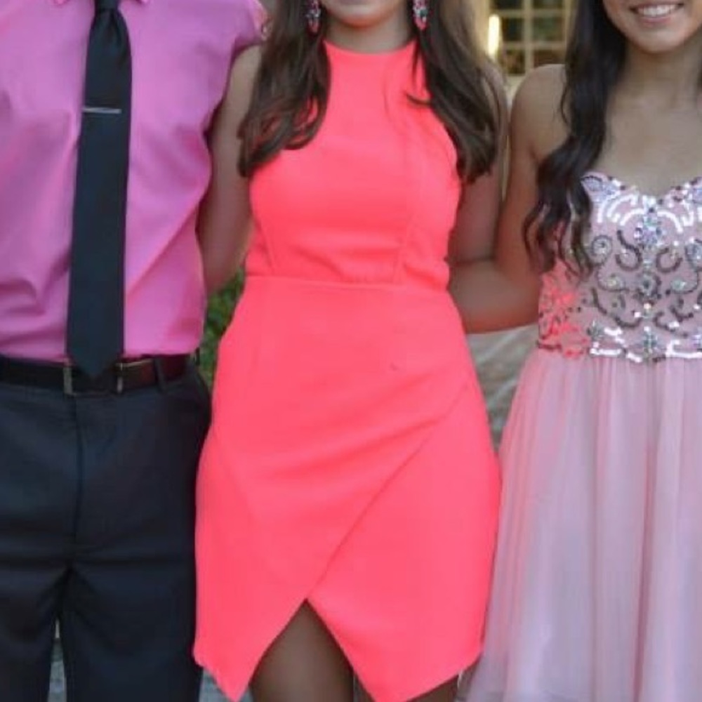 Neon coral dress