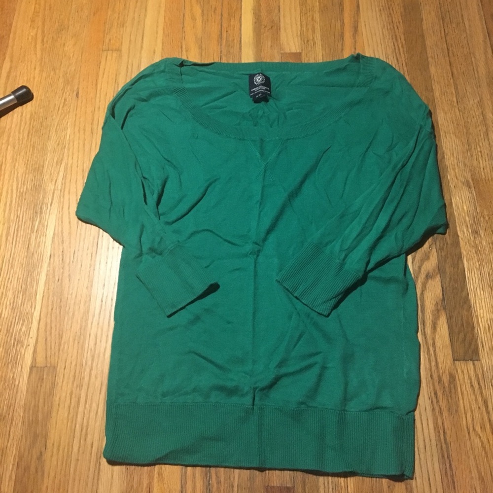 3/4 Sleeve Green sweater.