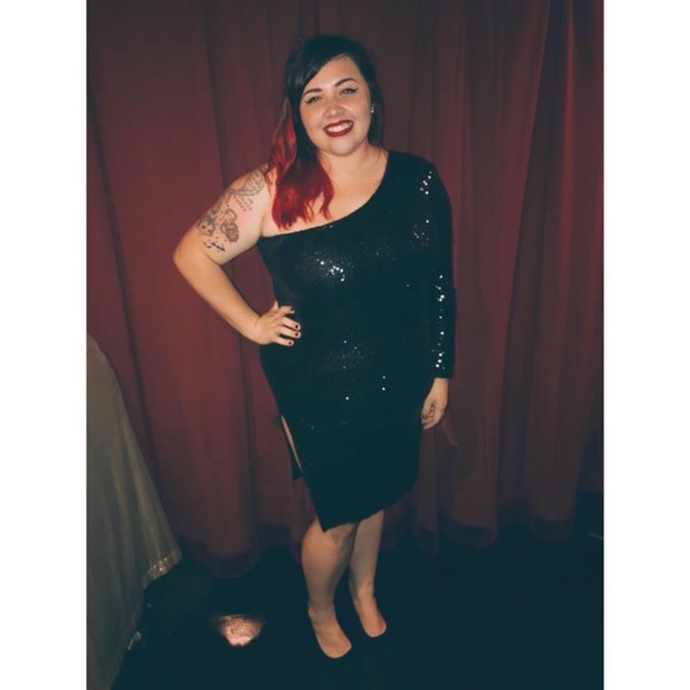Fashion Nova Curve Sequin one sleeve dress