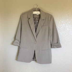 Tan 3/4 Sleeve Blazer