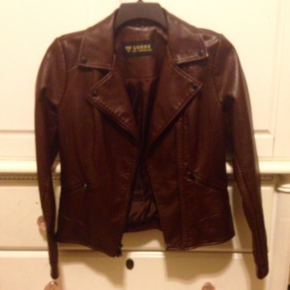 GUESS Faux Leather Moto Jacket NWOT